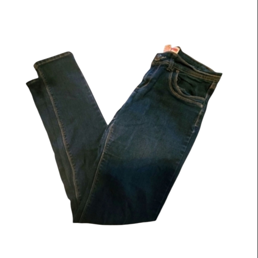 Vintage IQ & Company Cotton Blue Skinny Jeans Tapered Leg and Stretch Size 8